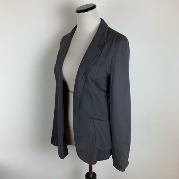 Aritizia Talula Lightweight Open Front Dark Grey Blazer - Picture 2 of 5